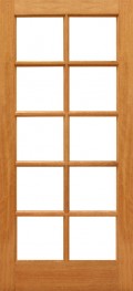10-Lite Clear Glass Traditional Mahogany